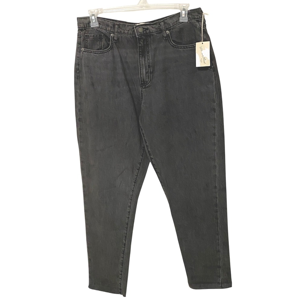 Universal Thread Boyfriend Jeans Washed Black Raw Hem High Rise 12 31R